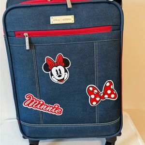 Disney Denim Carry-On with Red Zipper Accent